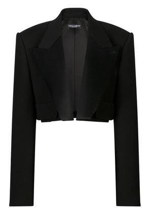 Dolce & Gabbana velvet-effect cropped blazer - Black