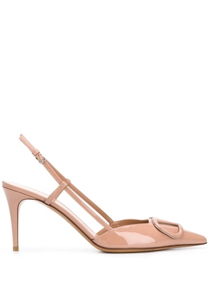 Valentino Garavani 80mm VLogo Signature slingback pumps - Neutrals