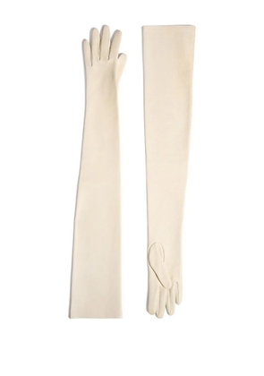 KHAITE Remo long leather gloves - Neutrals