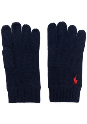 Polo Ralph Lauren logo-embroidered wool gloves - Blue