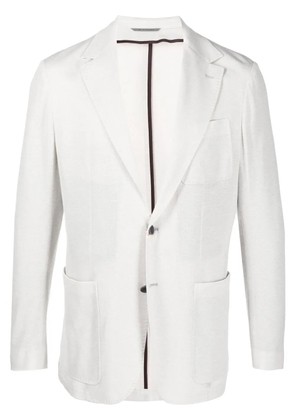 Canali fitted single-breasted button blazer - Grey