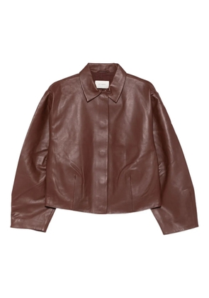 St. Agni Cocoon leather jacket - Brown