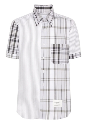 Thom Browne mix-pattern cotton shirt - Grey
