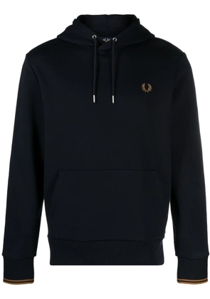 Fred Perry logo-print drawstring hoodie - Blue