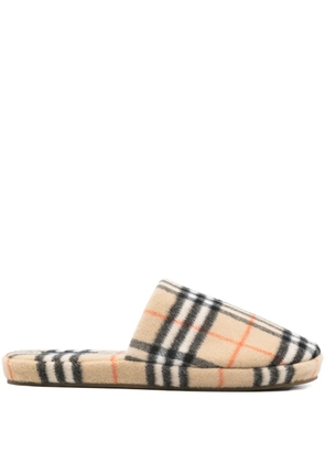 Burberry check-pattern slippers - Neutrals