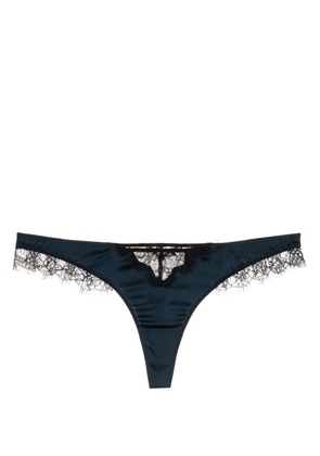 Kiki de Montparnasse Lace Inset silk thong - Blue