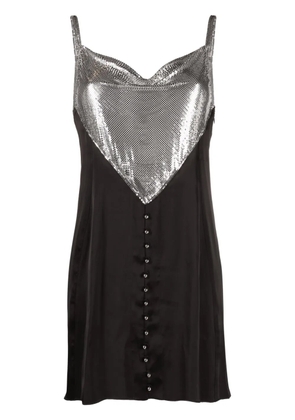 Rabanne mesh-panel slip minidress - Black