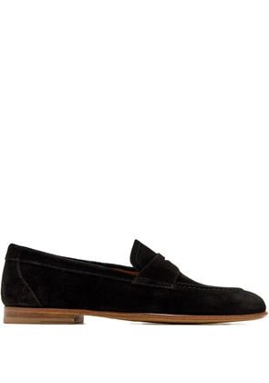Magnanni suede-leather penny loafers - Black