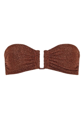 ERES Flamboyant ruched bandeau bikini top - Brown