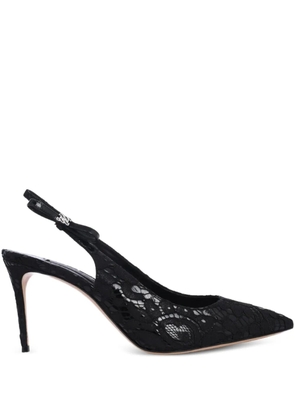 Casadei Chanel Liber Tiff lace slingback pumps - Black