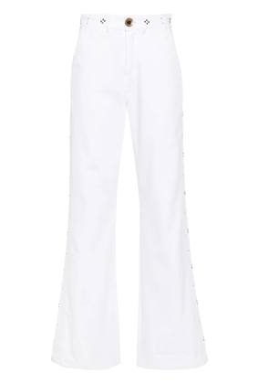 Wales Bonner stud-detail straight-leg jeans - White
