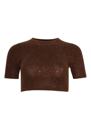 David Koma cropped T-shirt - Brown