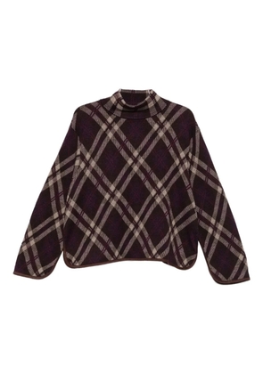 BOMPARD high-neck tartan sweater - Purple