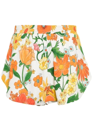 Stella McCartney floral-print track shorts - Orange