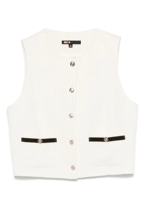 Maje sleeveless tweed jacket - Neutrals