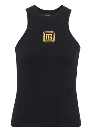 Balmain PB logo-embroidered tank top - Black