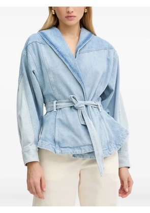 BOSS belted wrap denim jacket - Blue