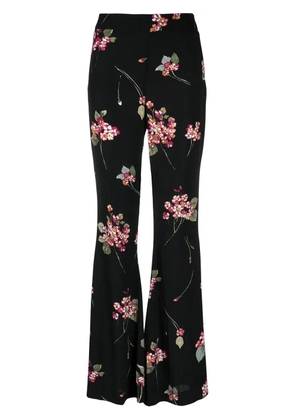 TWINSET floral-print wide trousers - Black