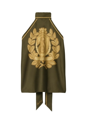 Burberry logo crest silk scarf - Green