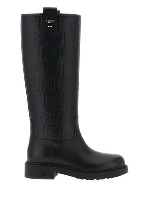 FENDI Filo embossed-pattern boots - Black