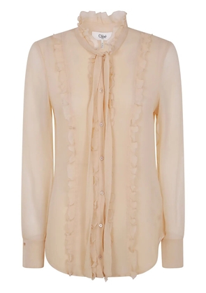 Chloé ruffled fitted blouse - Neutrals