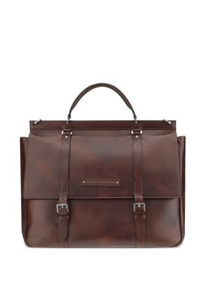 Brunello Cucinelli leather travel bag - Brown