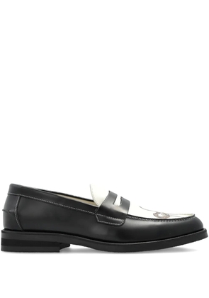 DUKE & DEXTER Wilde snake-print loafers - Black