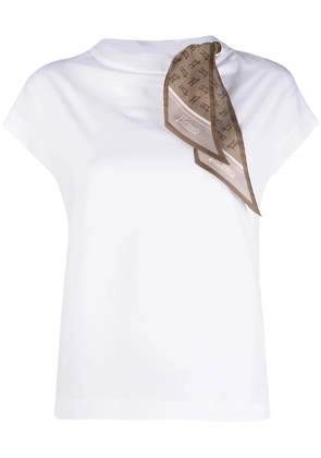 Herno logo-print scarf T-shirt - White
