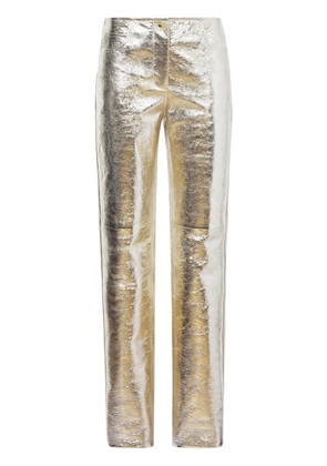 Proenza Schouler Metallic leather trousers - Gold