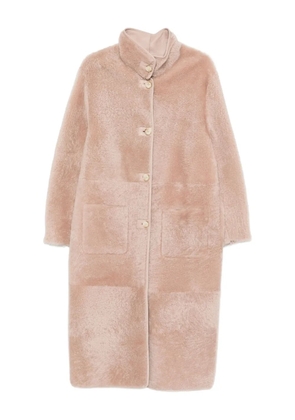 Simonetta Ravizza single-breasted shearling coat - Pink