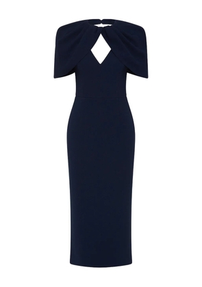 Rebecca Vallance petal-sleeve draped midi dress - Blue