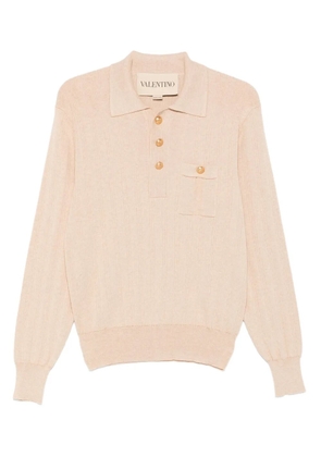 Valentino Garavani ribbed cotton polo shirt - Neutrals