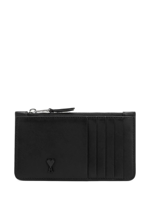 AMI Paris Ami de Coeur leather zipped cardholder - Black