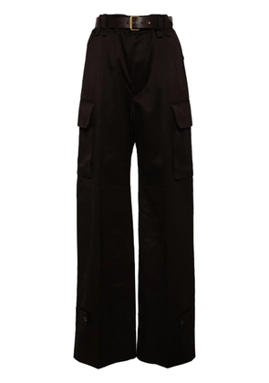 Saint Laurent logo-embroidered trousers - Brown