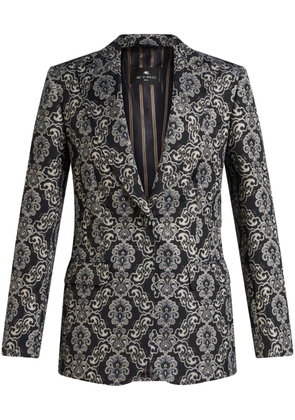 ETRO graphic-jacquard blazer - Black