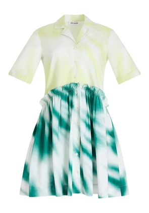 Rosie Assoulin gathered tie-dye poplin mini shirtdress - Green