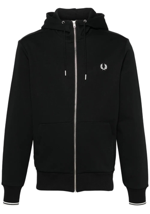 Fred Perry embroidered-logo zip-up jacket - Black