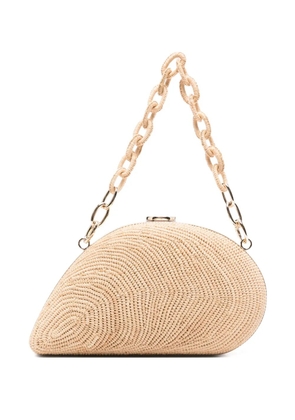 Simkhai Bridget raffia chain clutch bag - Neutrals