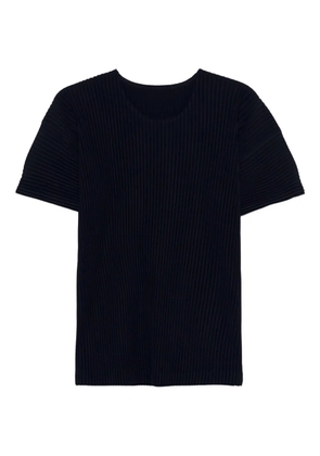 Issey Miyake pleated T-shirt - Blue