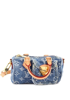 Louis Vuitton Pre-Owned Speedy Bandouliere LV Remix Monogram Denim Nano crossbody bag - Blue