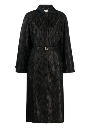 FENDI FF jacquard trench coat - Brown