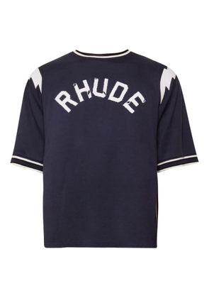 RHUDE logo-detail baseball T-shirt - Blue