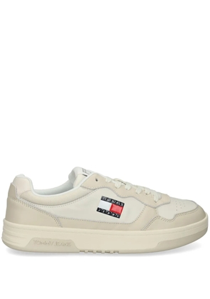 Tommy Jeans two-tone lace-up leather trainers - Neutrals