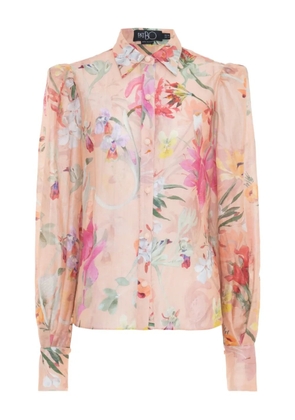 PatBO floral-print puff-sleeve shirt - Orange