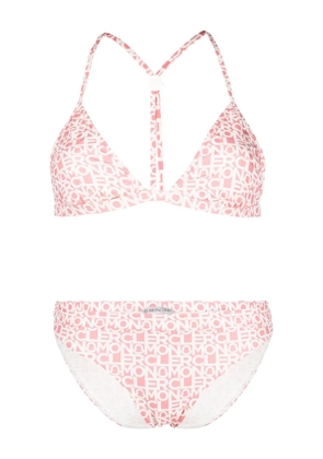 Moncler logo-print bikini - Pink