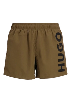 HUGO logo-detail swim shorts - Green