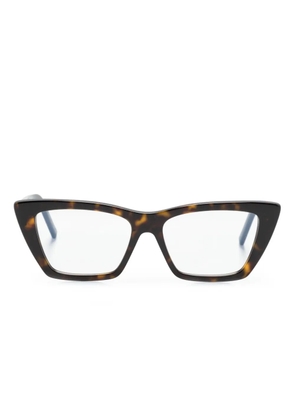 Saint Laurent Eyewear Mica cay-eye frame glasses - Brown