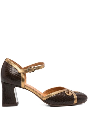 Chie Mihara 55mm block-heel buckled pumps - Red