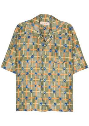 Marni graphic-print silk shirt - Green