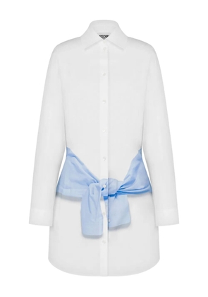 MOSCHINO JEANS Trompe-l'œil printed mini shirt dress - White